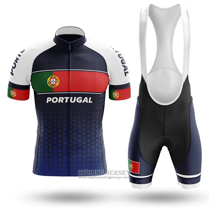 2020 Cycling Jersey Champion Portugal Blue Green Red Short Sleeve And Bib Short